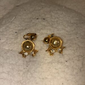 Elegant Gold Pearl Earrings